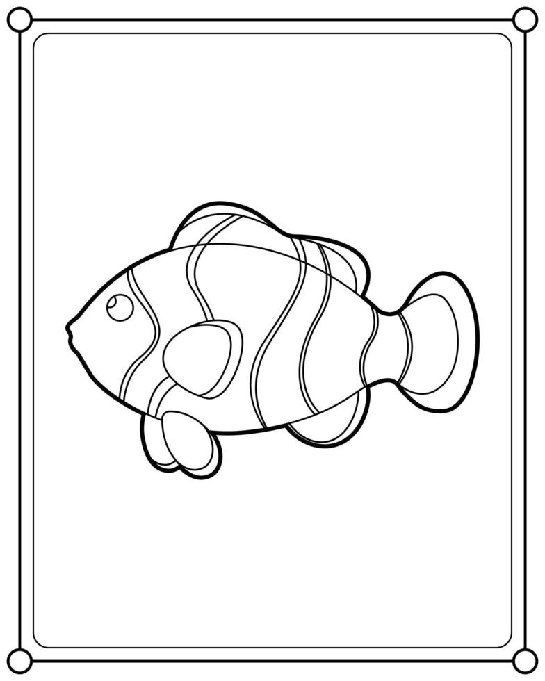 Clownfish suitable for children's coloring page vector illustration