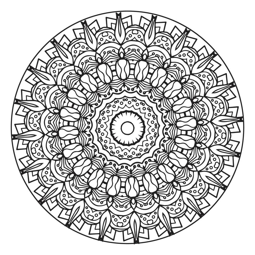 flower mandala coloring book page.decorative ornament in ethnic oriental style Outline doodle hand-drawn vector illustration