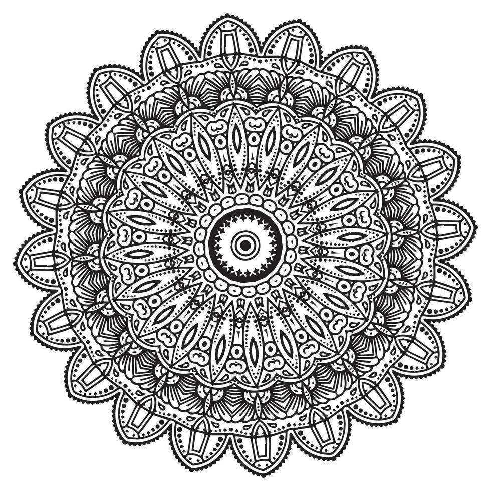 mandala para colorear page.vintage elementos decorativos, adornos decorativos en estilo étnico oriental contorno doodle ilustración vectorial dibujada a mano vector