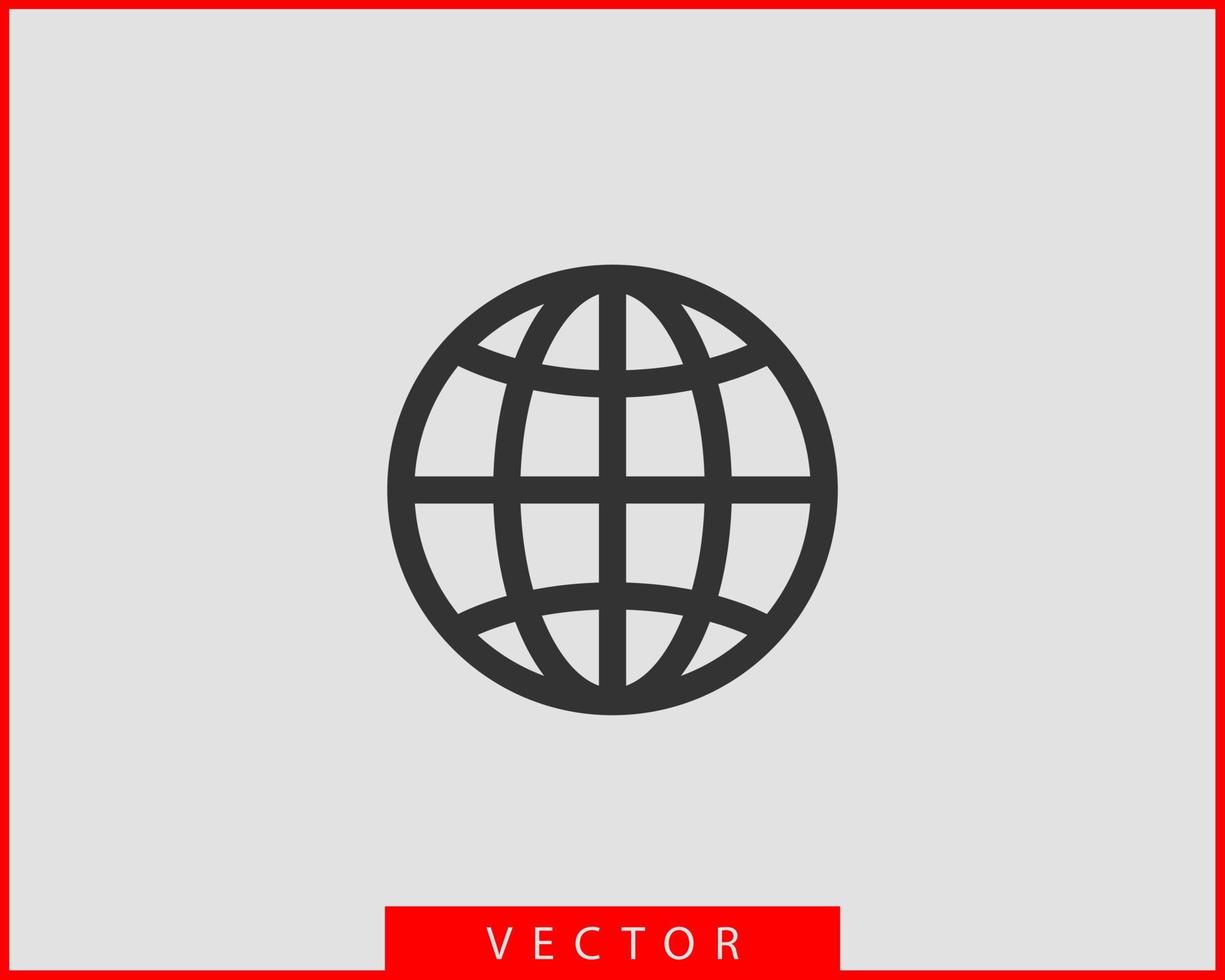 Earth globe vector icon symbol world map.
