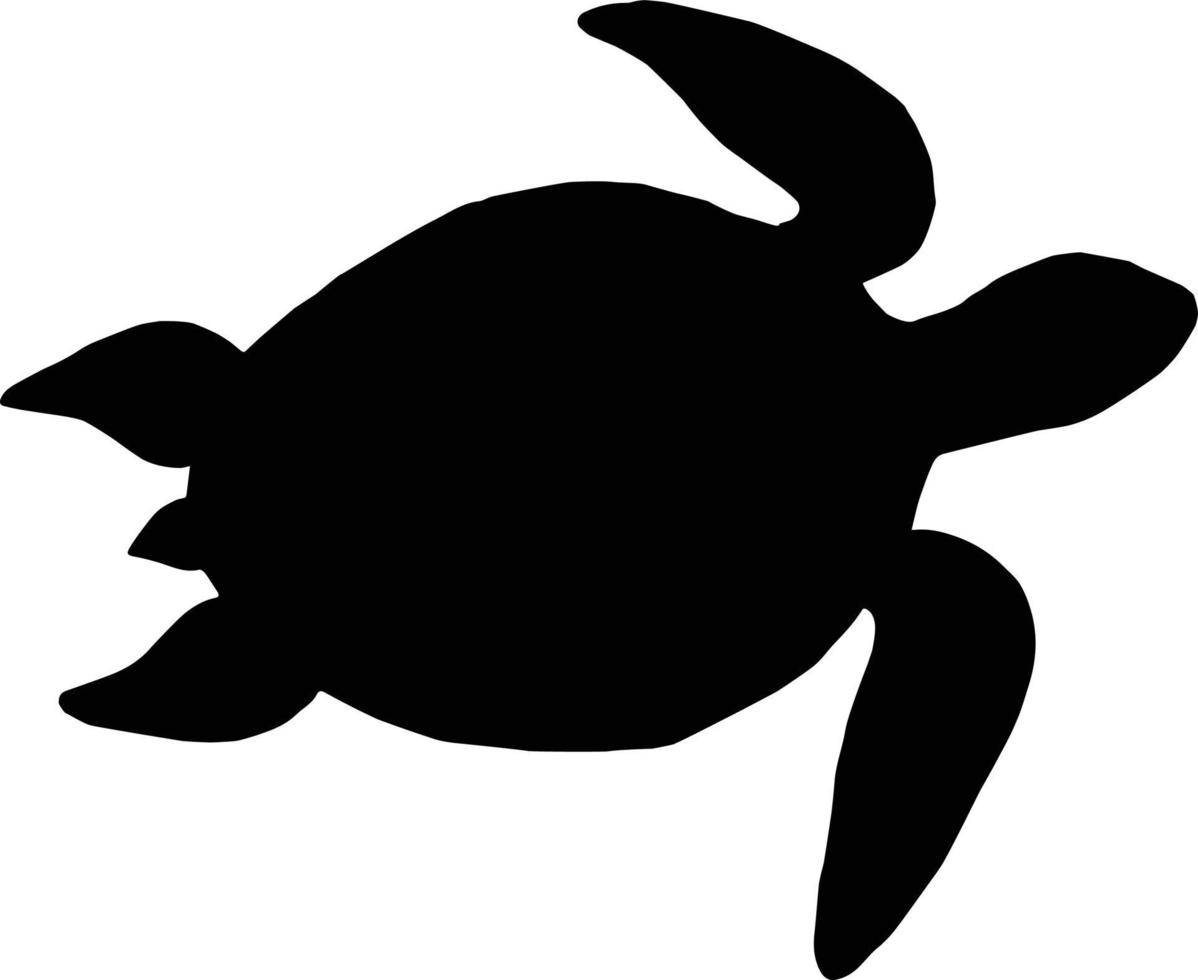 Vector hand drawn turtle silhouette