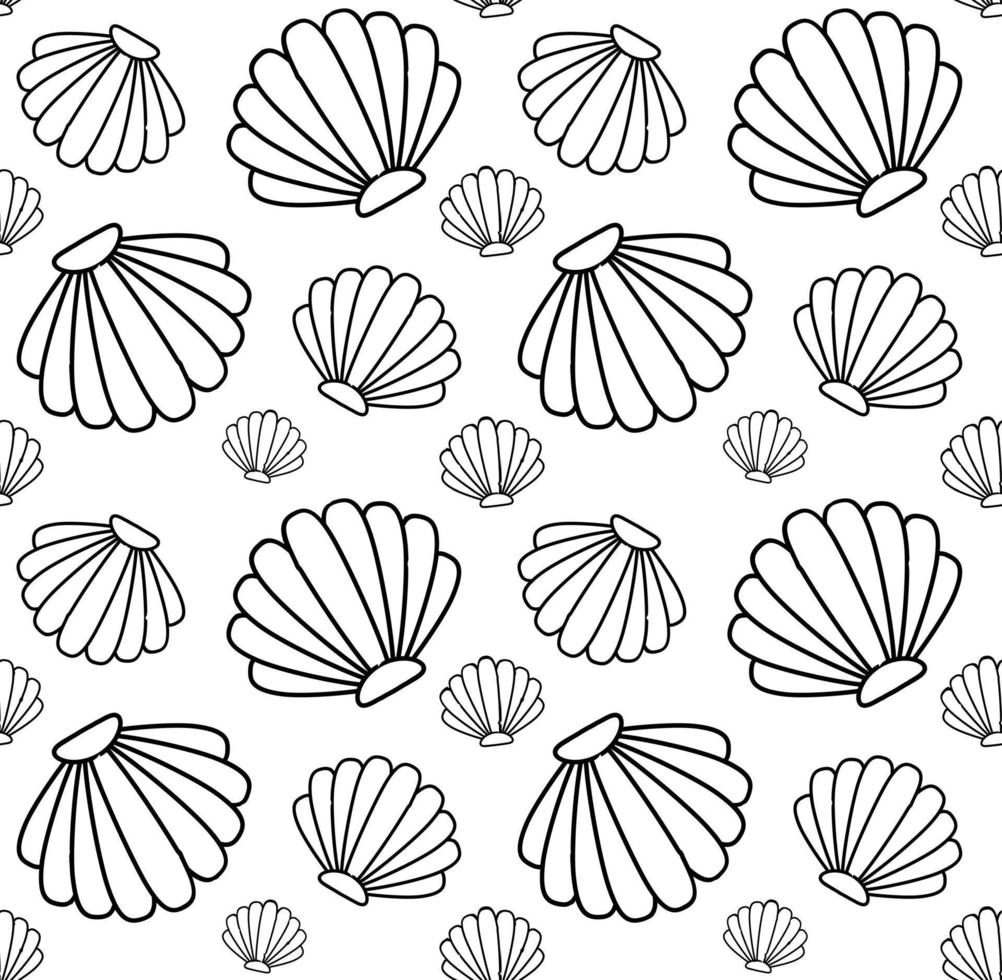 Vector seamless pattern of shell