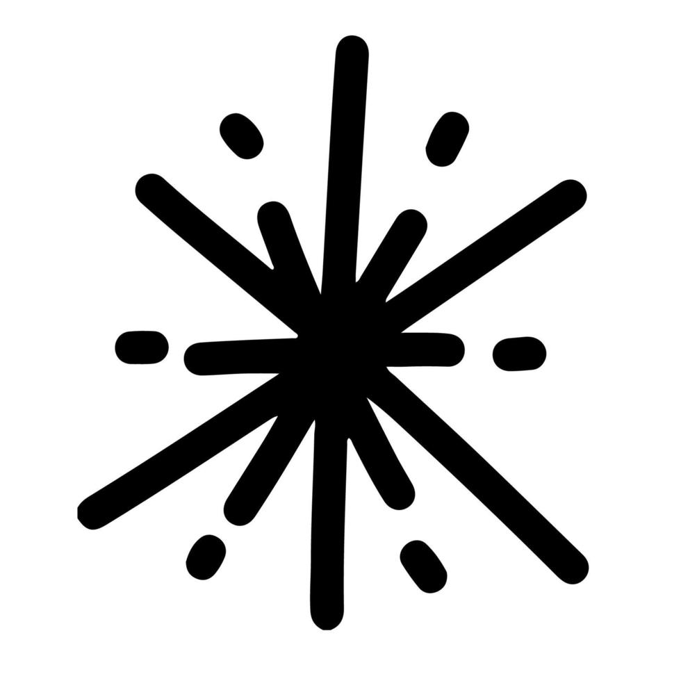 Hand drawn snowflakes icons on white background for decoration design. Doodle vector illustration. Winter elements for Christmas and New Year