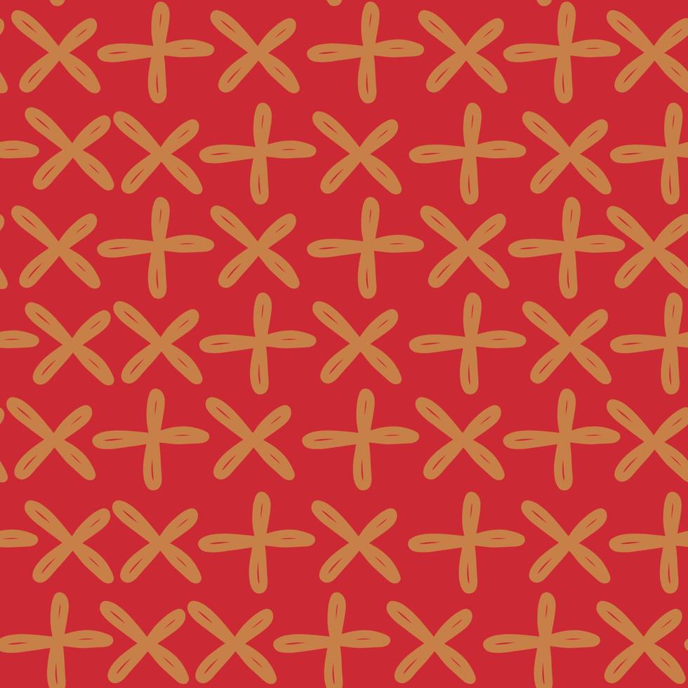 Christmas vector seamless pattern with abstract doodle shapes in craft style.