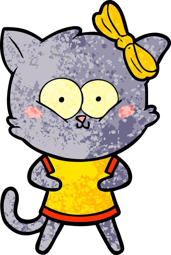 Cat character in cartoon style vector