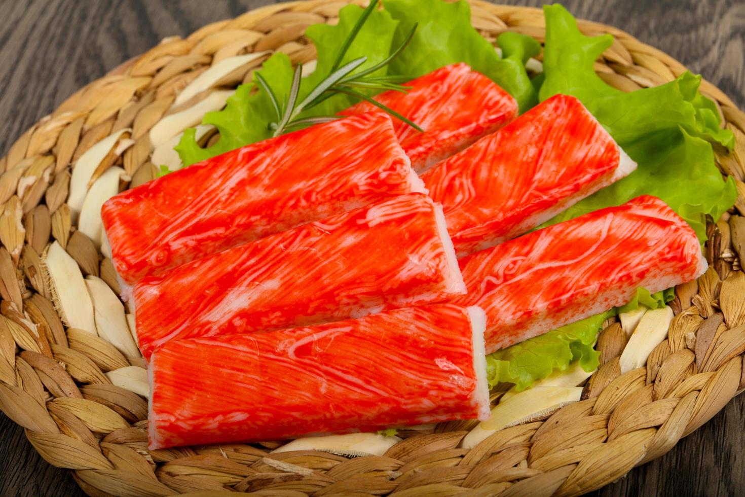 Crab sticks dish view photo