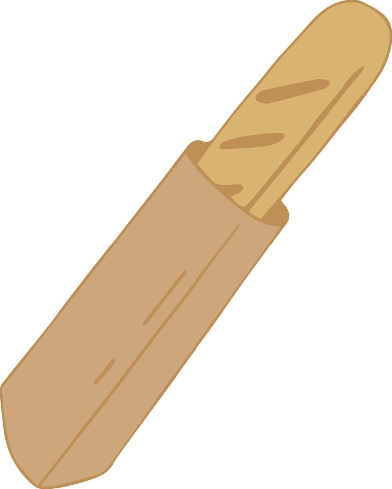 fresh crispy baguette in paper eco bag isolated loaf bread vector