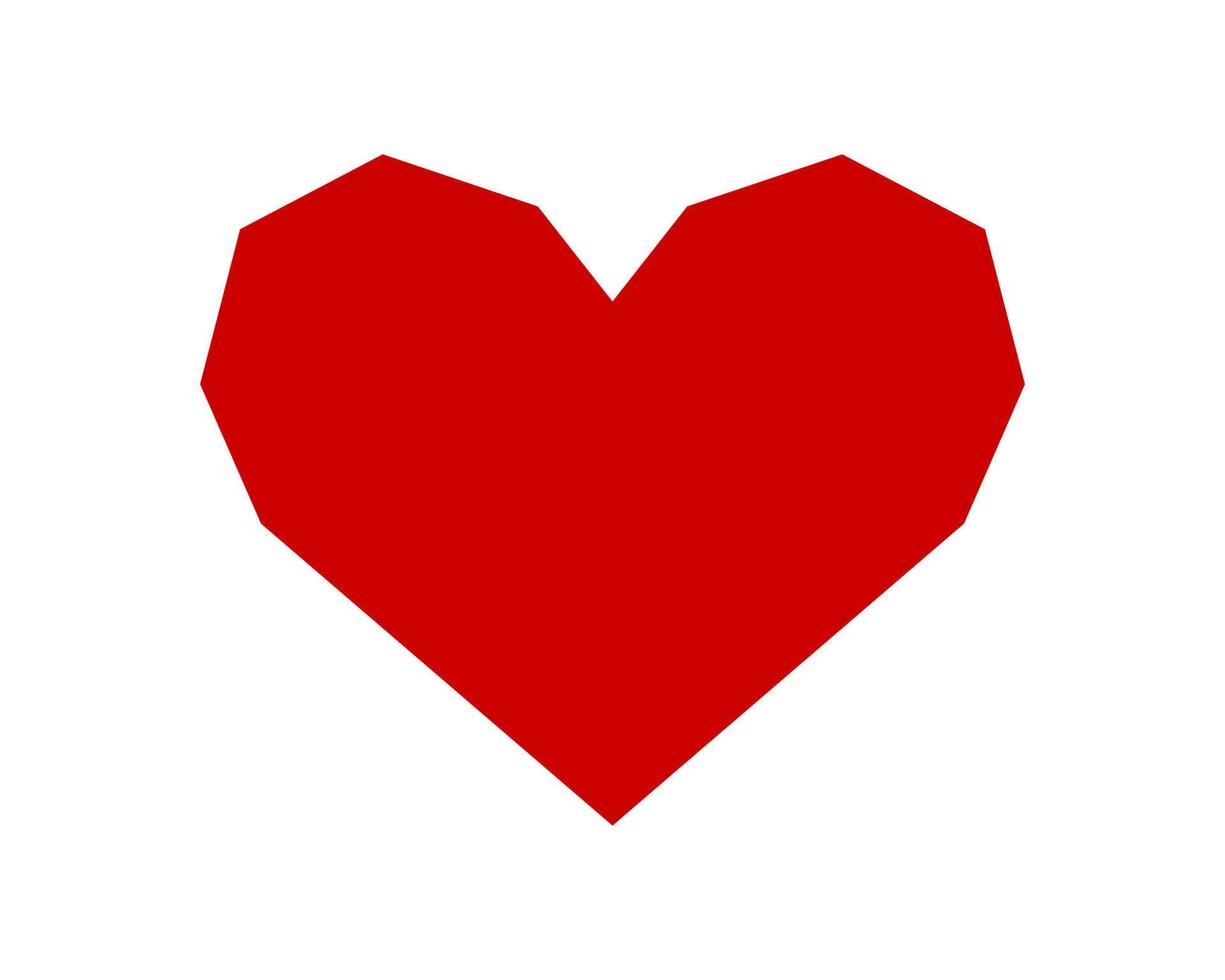 vector de icono de corazón de amor de forma roja aislado sobre fondo blanco.