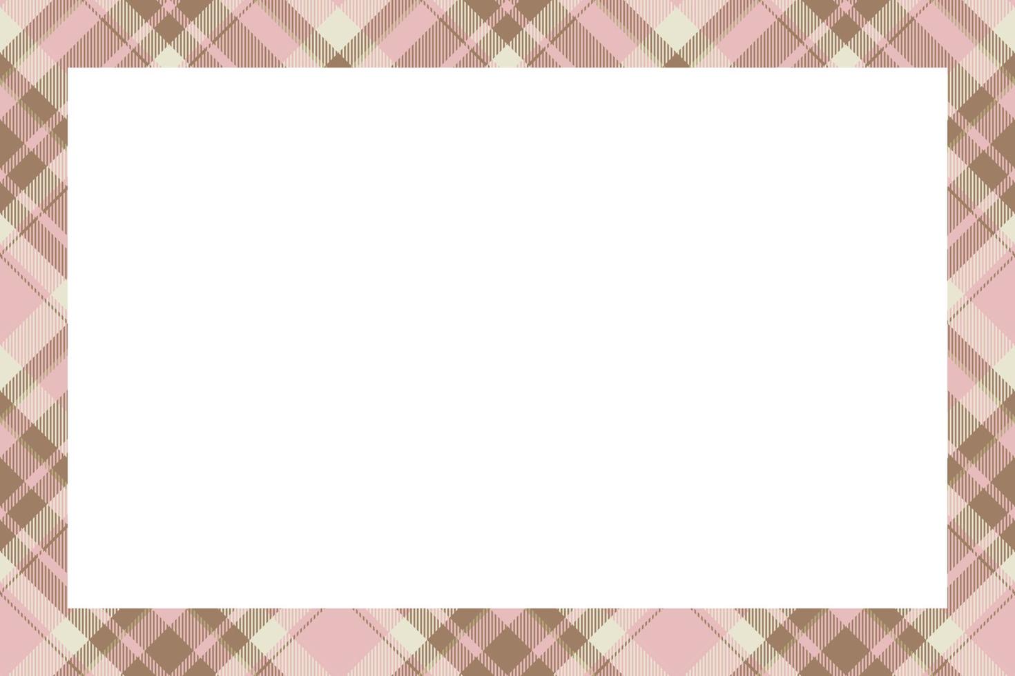 Vintage frame vector. Scottish border pattern retro style. Tartan plaid ornament. vector