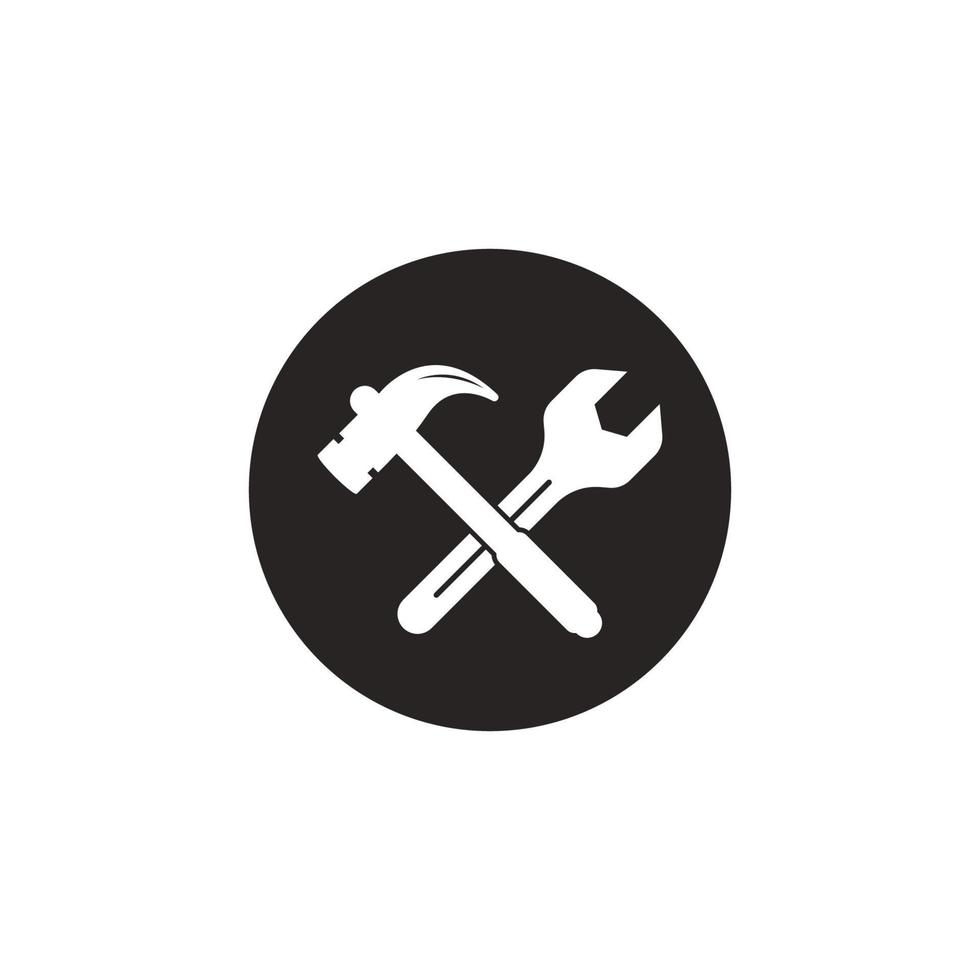 hammer and wrench icon vector