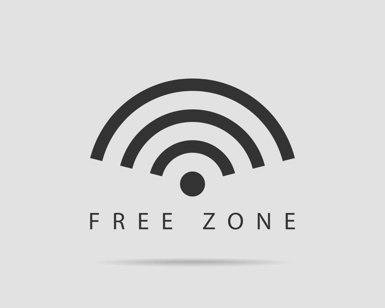 Free wi fi icon. Connection zone wifi vector symbol. Radio waves signal.