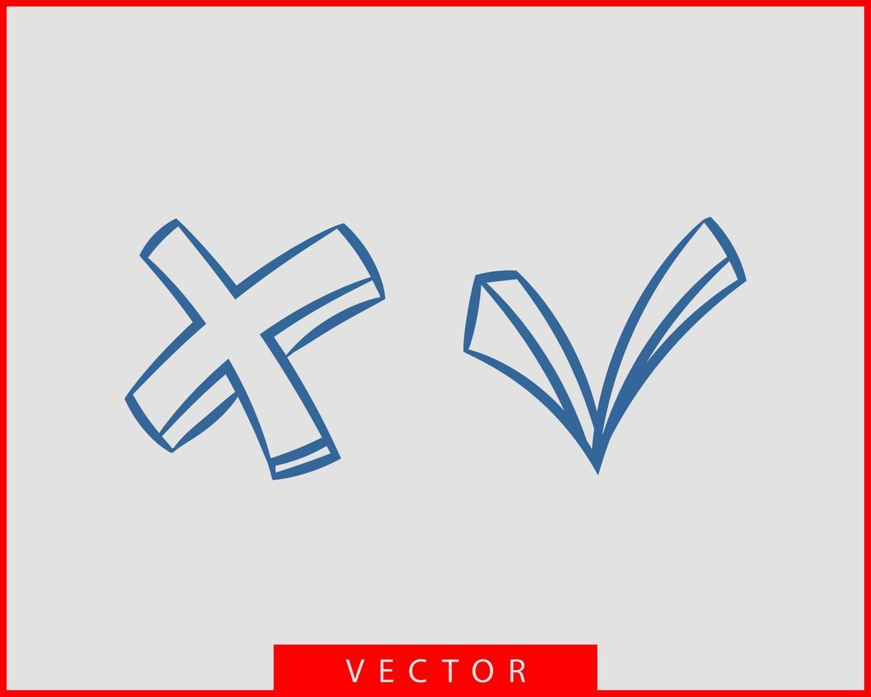 elemento de diseño de símbolo de vector de icono de marca de verificación.