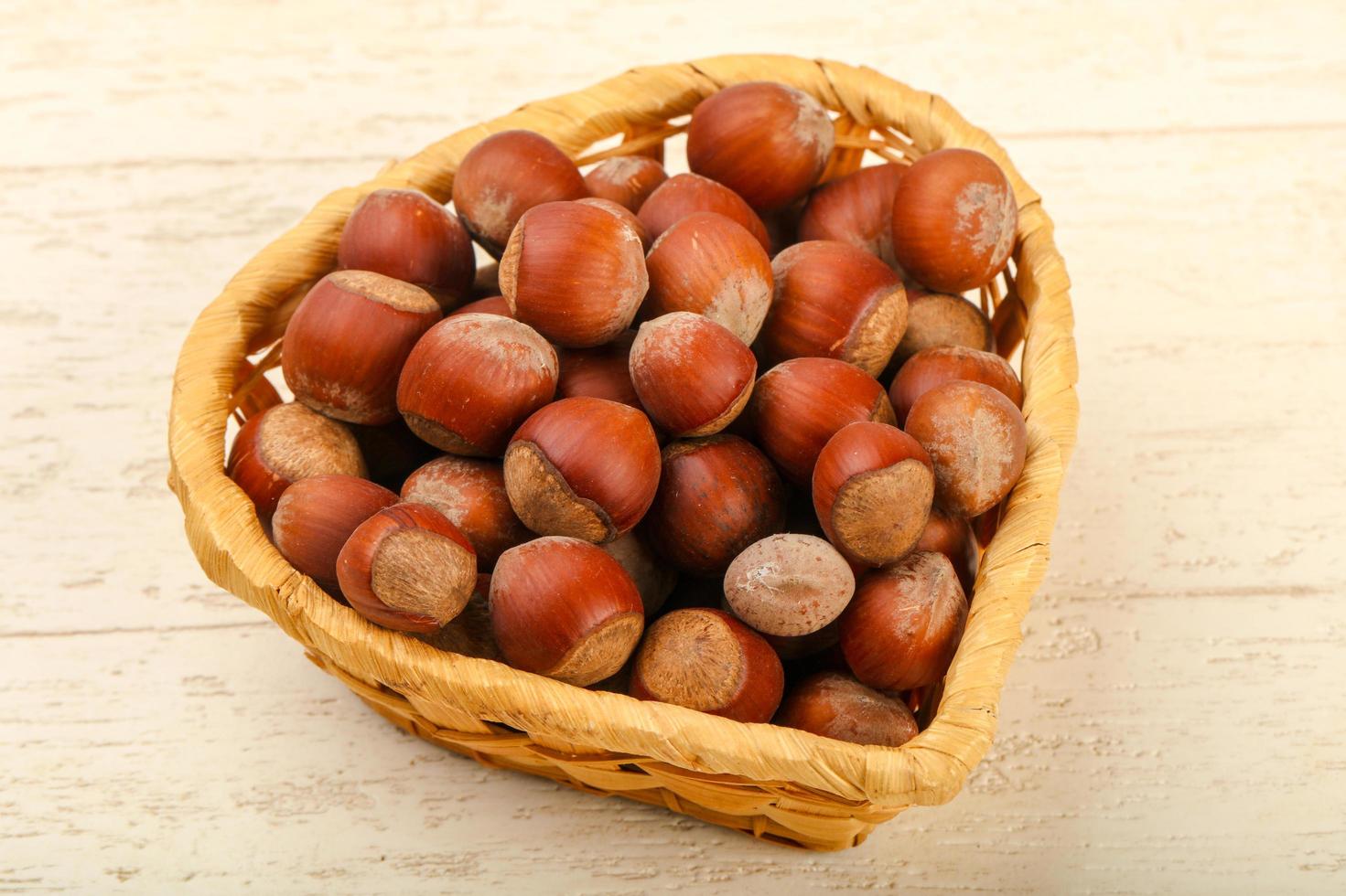 Hazelnut heap dish view photo