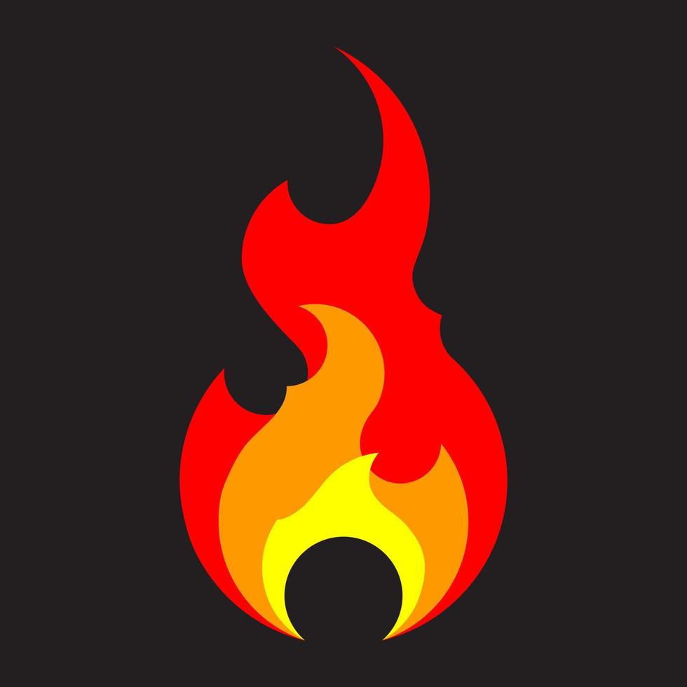 Fire icon vector template isolated. Flat flame logo design element. Flames symbol silhouette.