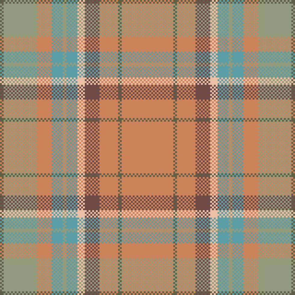 Pixel background vector design. Modern seamless pattern plaid. Square texture fabric. Tartan scottish textile. Beauty color madras ornament.