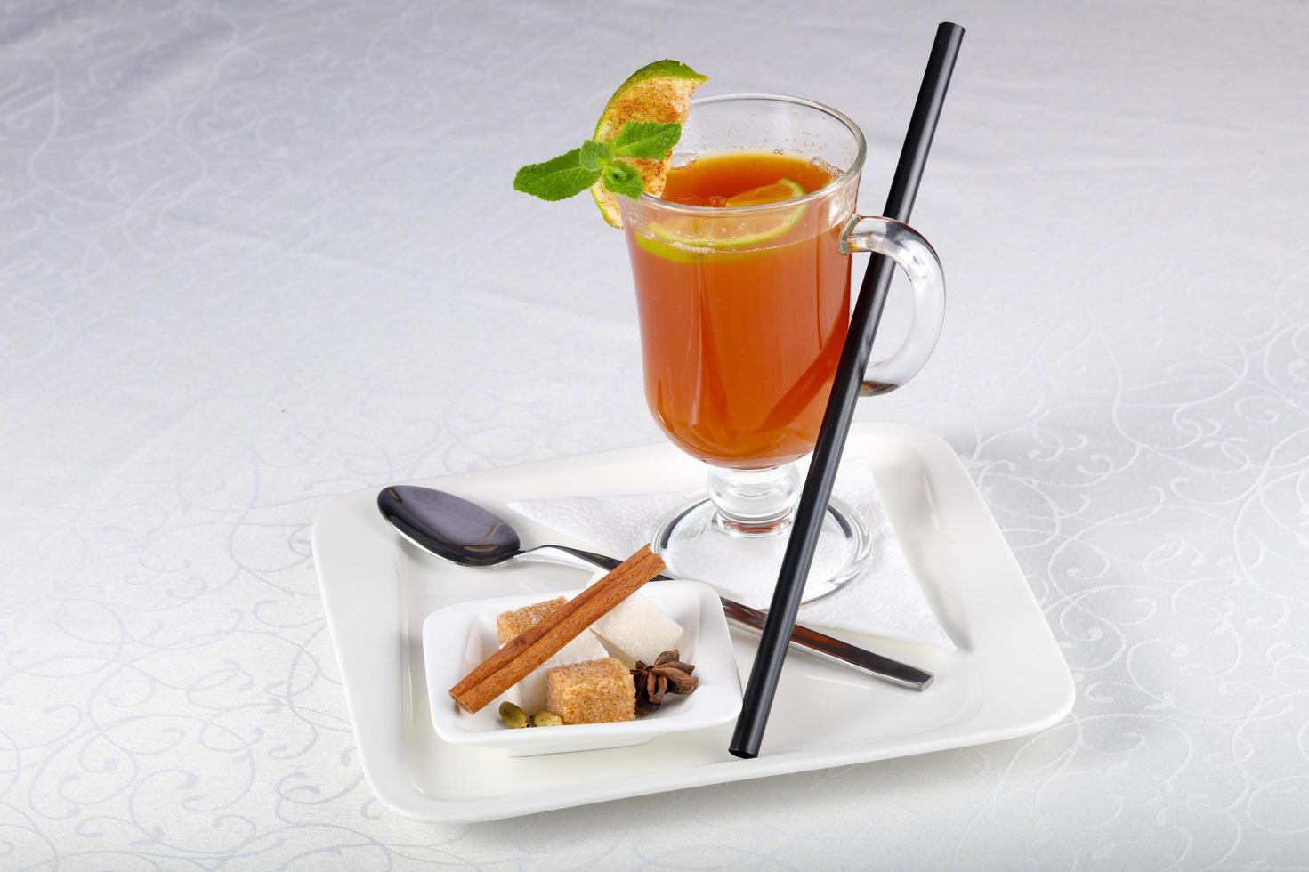 Ginger tea dish view photo