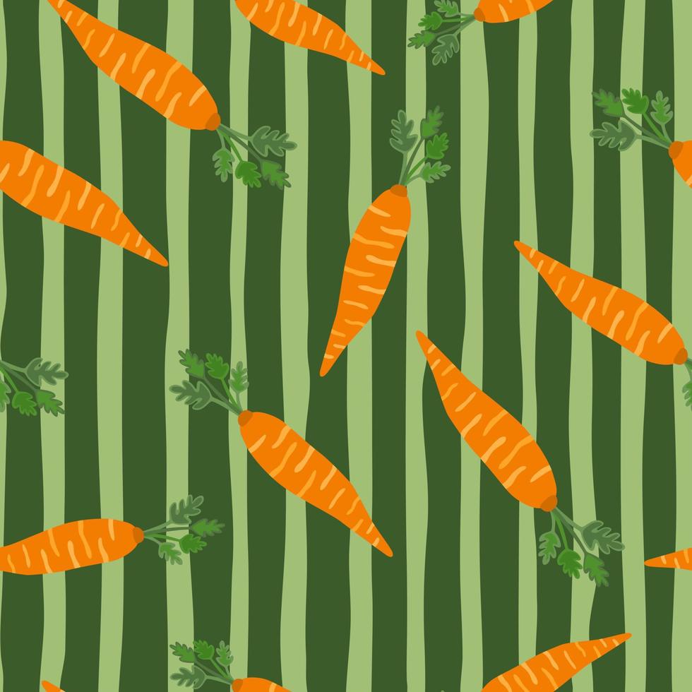 patrón sin costuras de zanahoria dibujada a mano. fondo de pantalla de zanahorias de fideos. vector