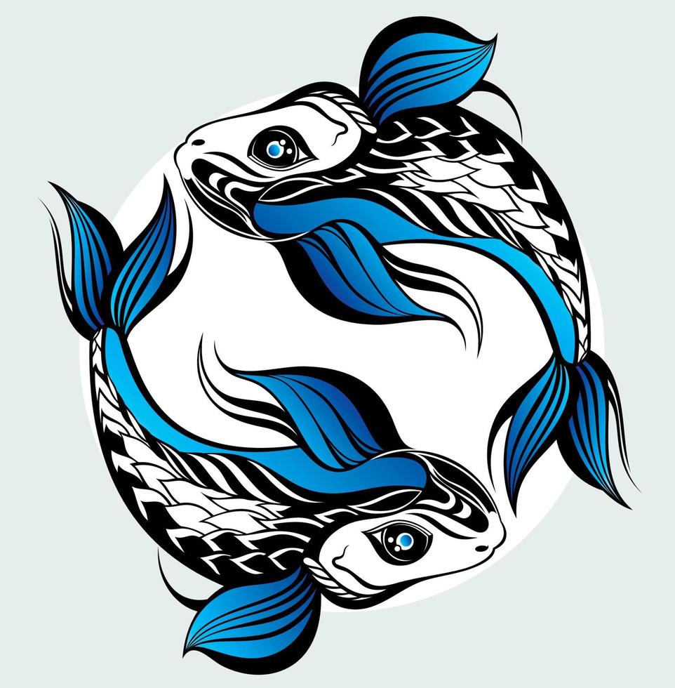 Illustration with fish  symbol vector