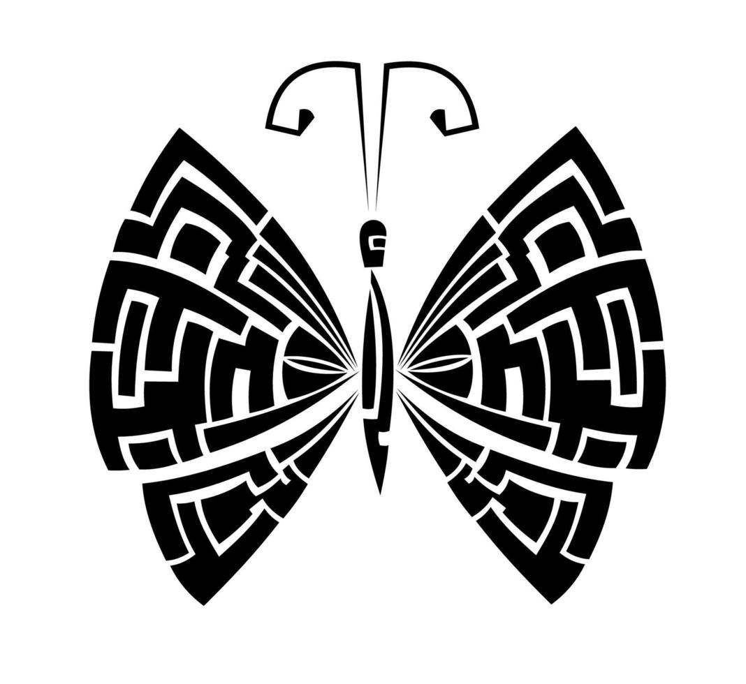 mariposa ornamental. diseño de tatuaje vector