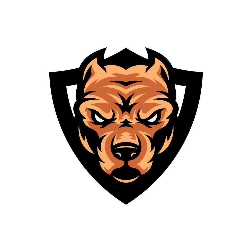 Pitbull dog head mascot logo designs character for sport and pet logo vector