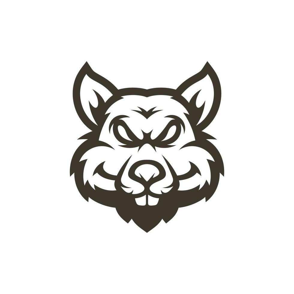 Rat head mascot esport logo template, Rat logo design vector