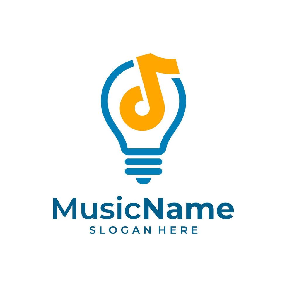 Bulb Music Logo Template Design Vector, Emblem, Design Concept, Creative Symbol, Icon vector