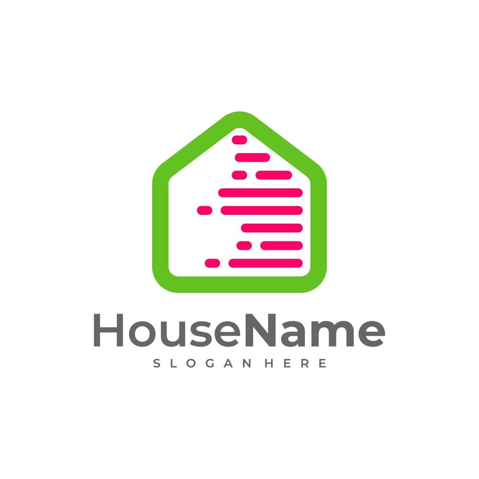 Fast House logo designs concept vector. Tech Home logo template vector
