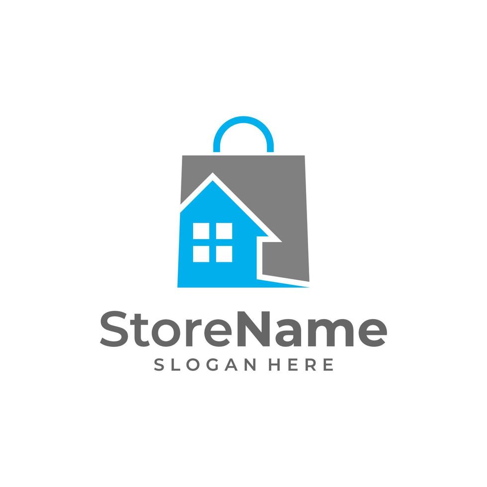 Shop home logo design concept vector. business agency real estate logo. furniture shop logo design template vector