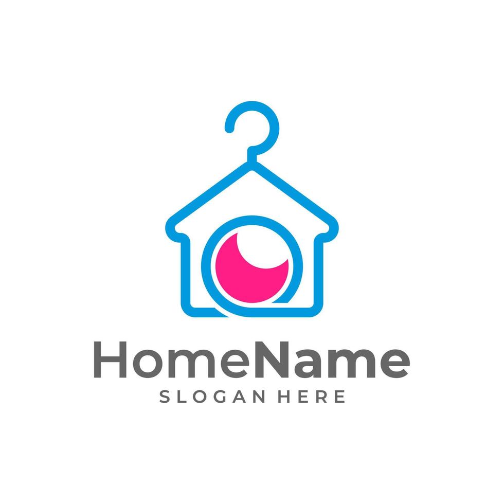 Laundry Home Logo Vector Icon Illustration. Laundry logo design template