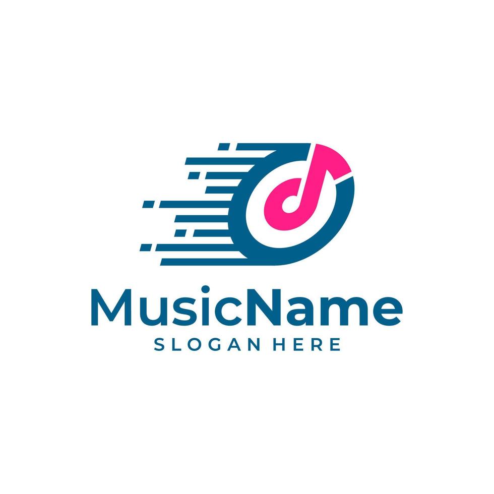 Fast Music Logo Template Design Vector, Emblem, Design Concept, Creative Symbol, Icon vector