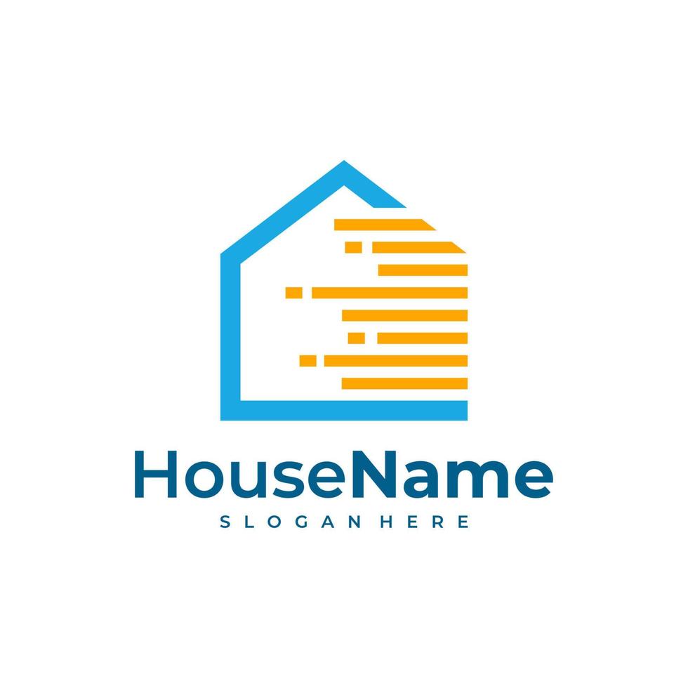 Fast House logo designs concept vector. Tech Home logo template vector