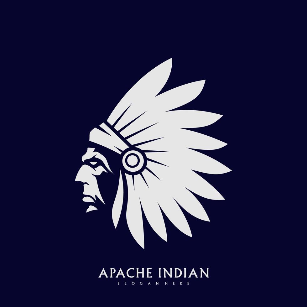 American Indian logo. Indian emblem design editable for your business. Vector illustration.