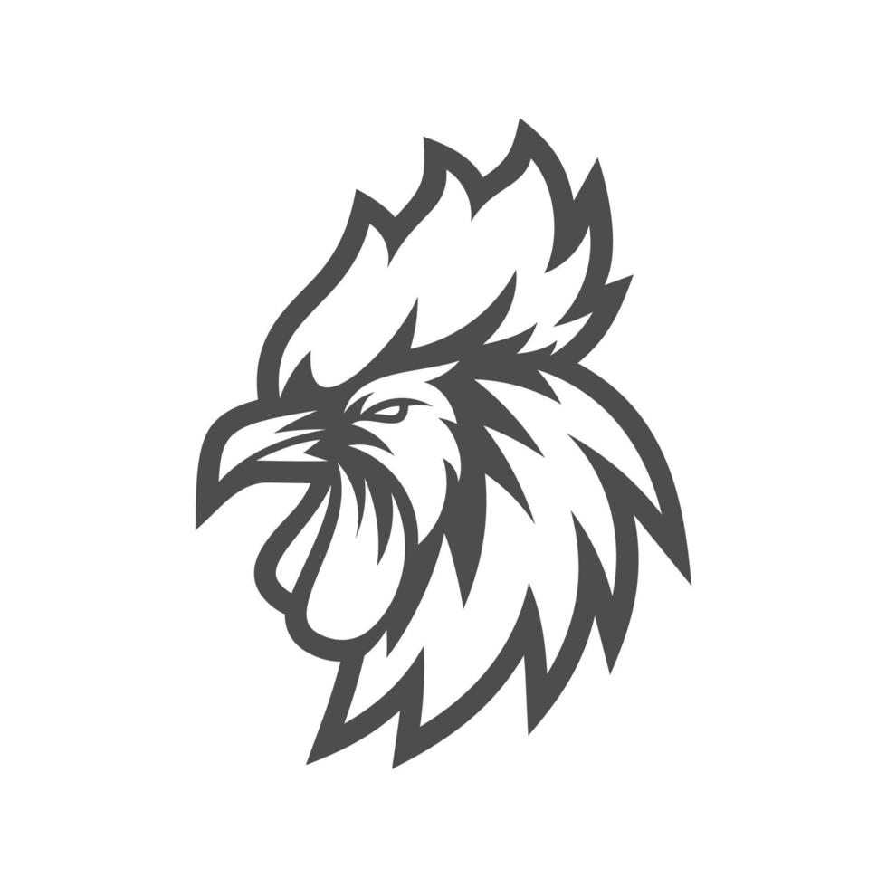 chicken rooster head mascot sport esport logo template vector