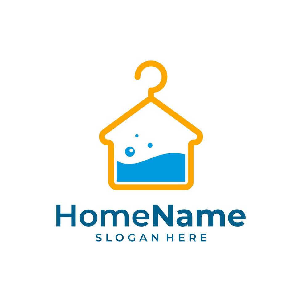 Laundry Home Logo Vector Icon Illustration. Laundry logo design template
