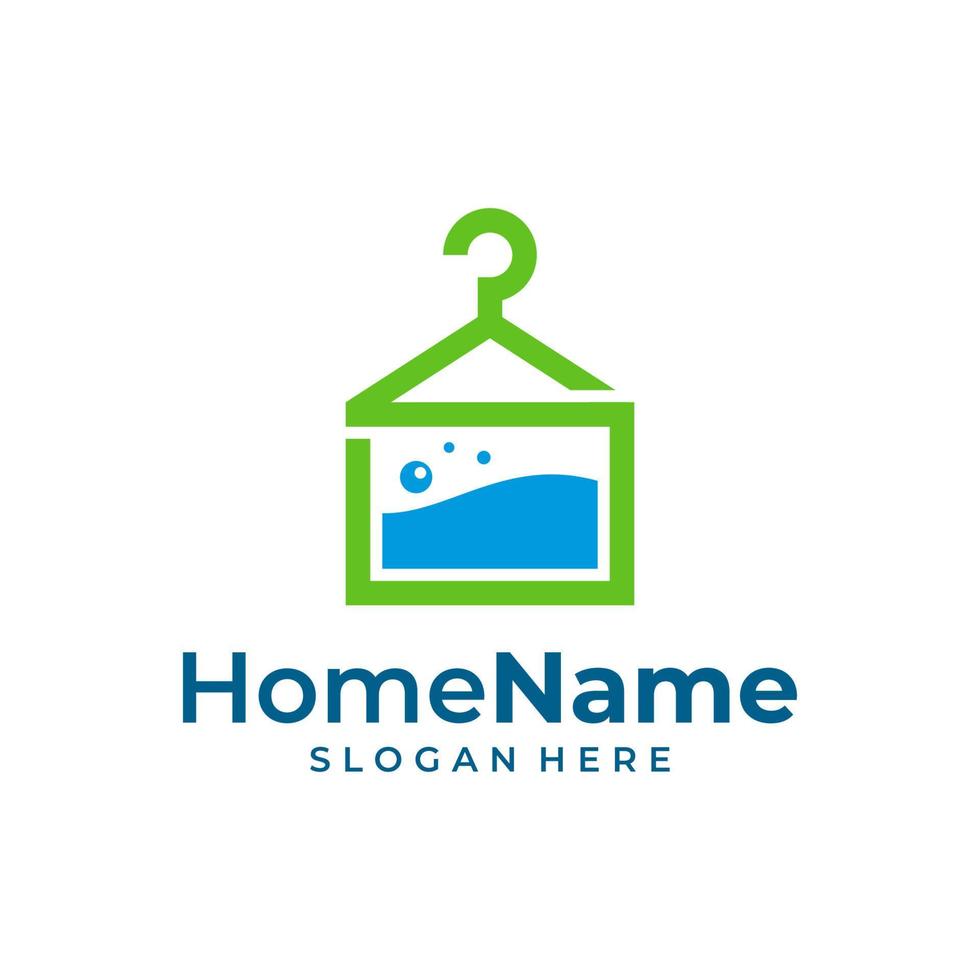 Laundry Home Logo Vector Icon Illustration. Laundry logo design template