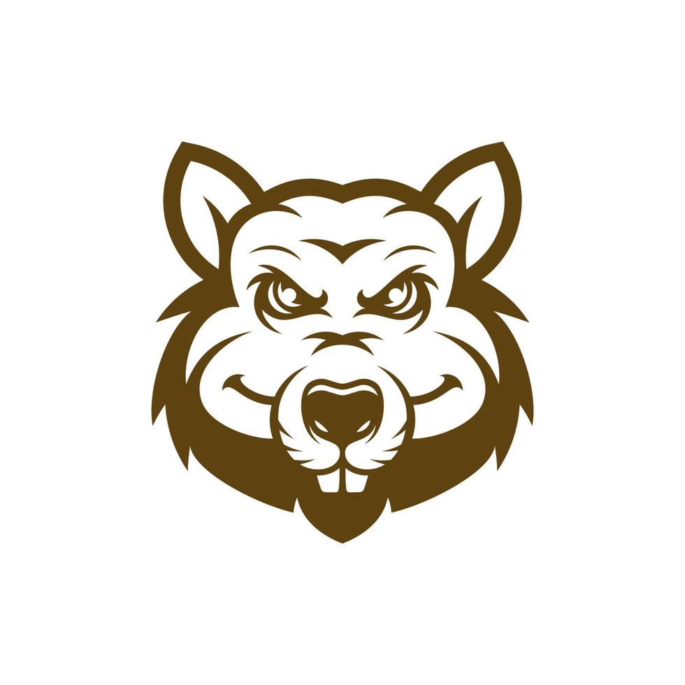 Rat head mascot esport logo template, Rat logo design vector