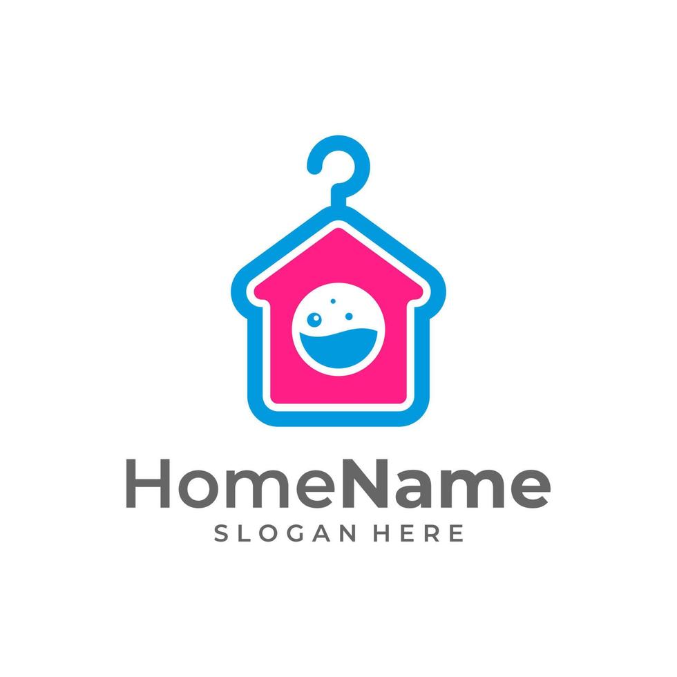 Laundry Home Logo Vector Icon Illustration. Laundry logo design template