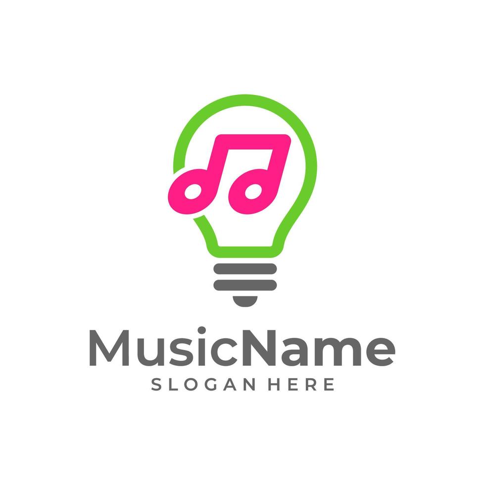 Bulb Music Logo Template Design Vector, Emblem, Design Concept, Creative Symbol, Icon vector