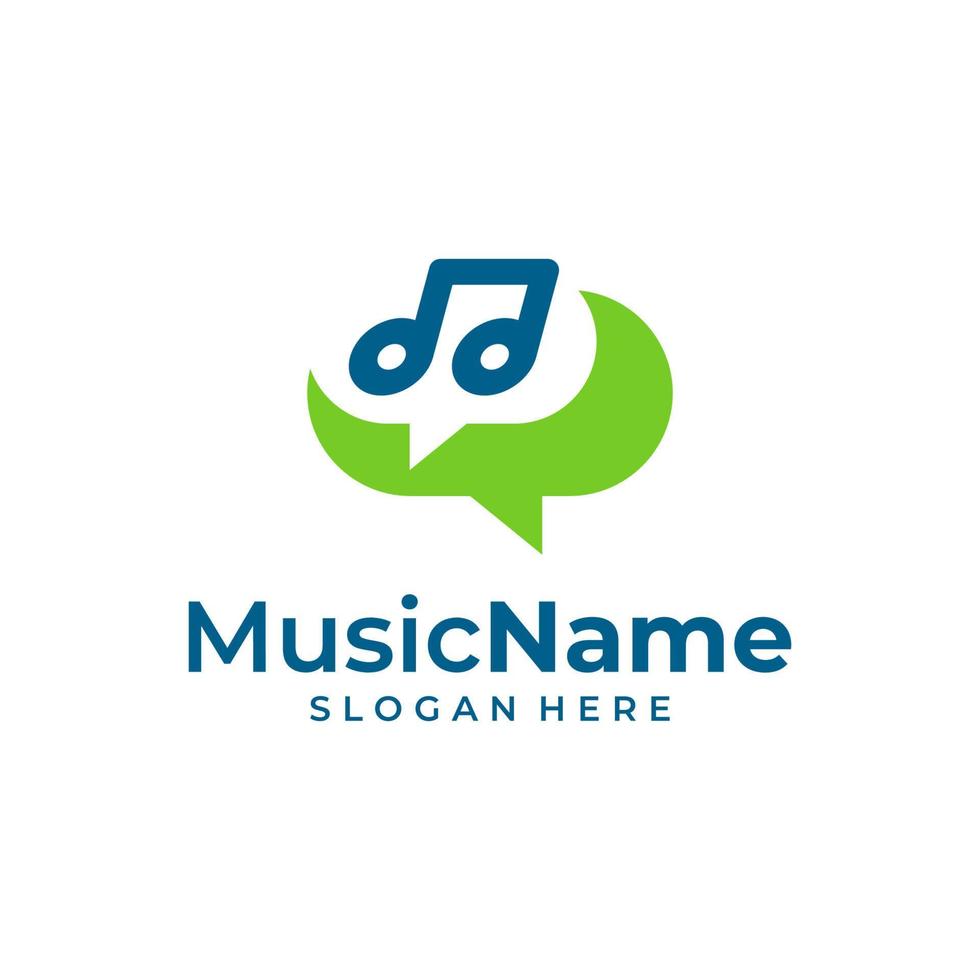 Music Talk Logo Vector Icon Illustration. Chat Music logo design template