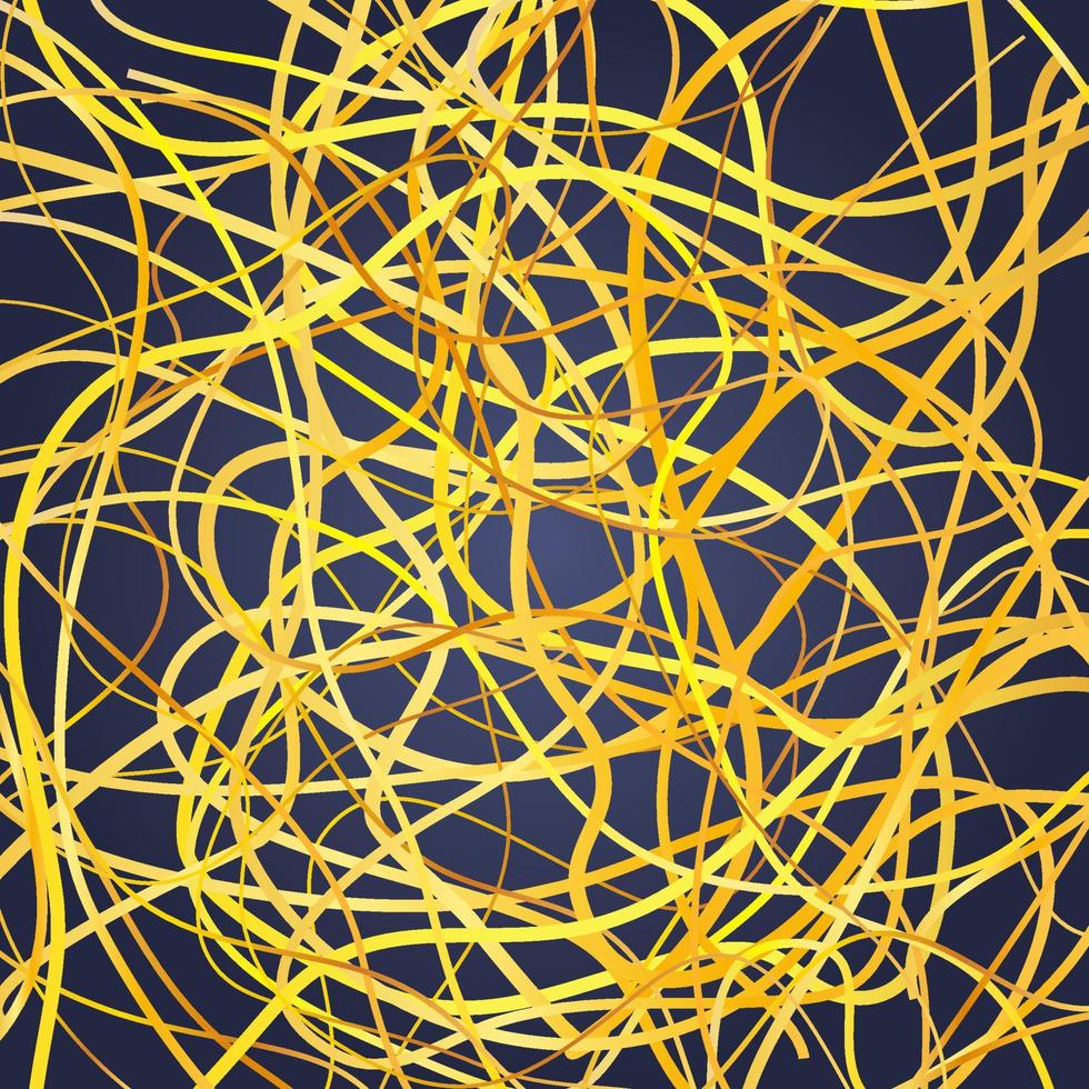 fondo vectorial con líneas amarillas en movimiento. fondo brillante de líneas curvas. vector