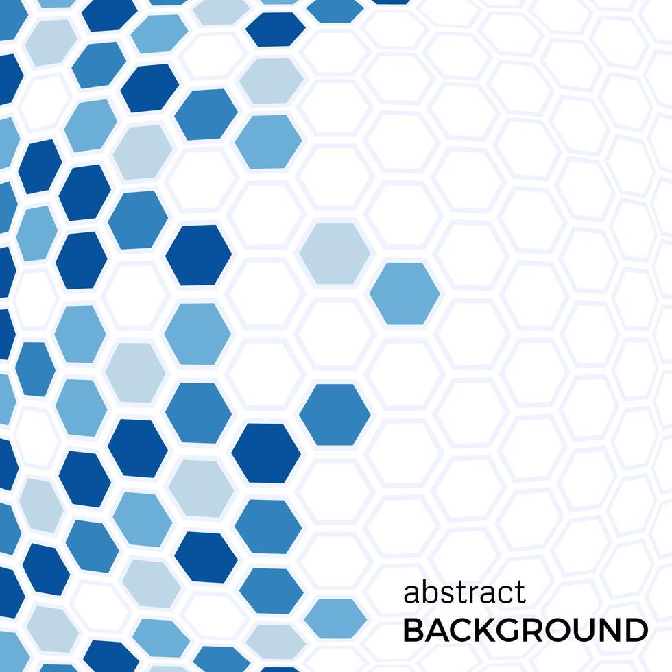 Abstract background with blue hexagons elements. Vector illustration.