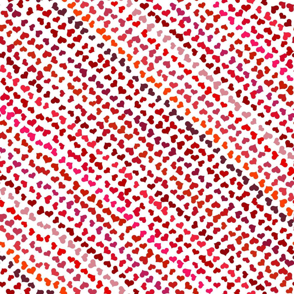 Seamless pattern with red hearts. Swirling red hearts on a white background. Vector valentine illustration.