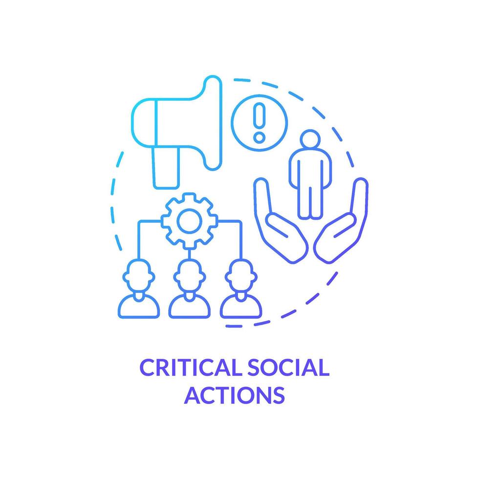 Critical social actions blue gradient concept icon. Illness information. Pandemic preparedness abstract idea thin line illustration. Isolated outline drawing vector