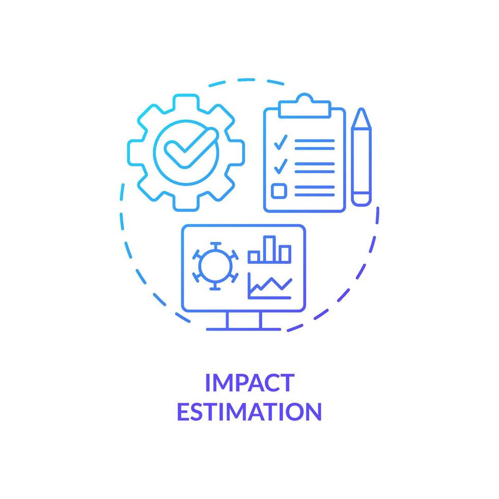 Impact estimation blue gradient concept icon. Data study and analysis. Disease monitoring abstract idea thin line illustration. Isolated outline drawing. vector