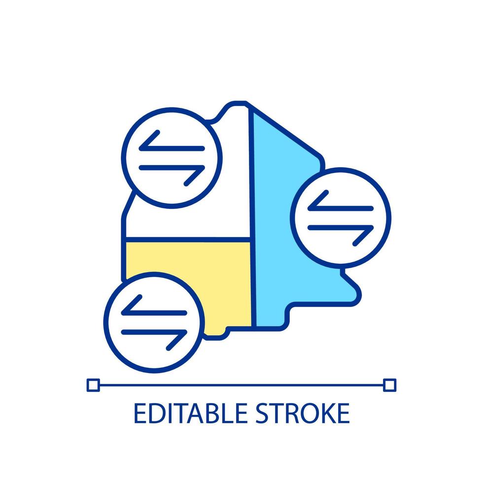 icono de color rgb de extensión geográfica. región y estado. mapa del