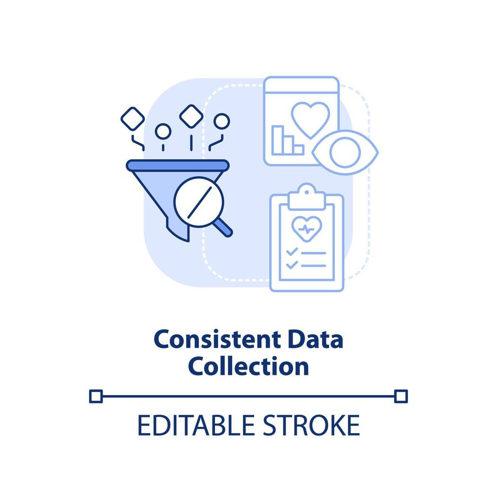 Consistent data collection light blue concept icon. Prepare healthcare for pandemics abstract idea thin line illustration. Isolated outline drawing. Editable stroke. vector