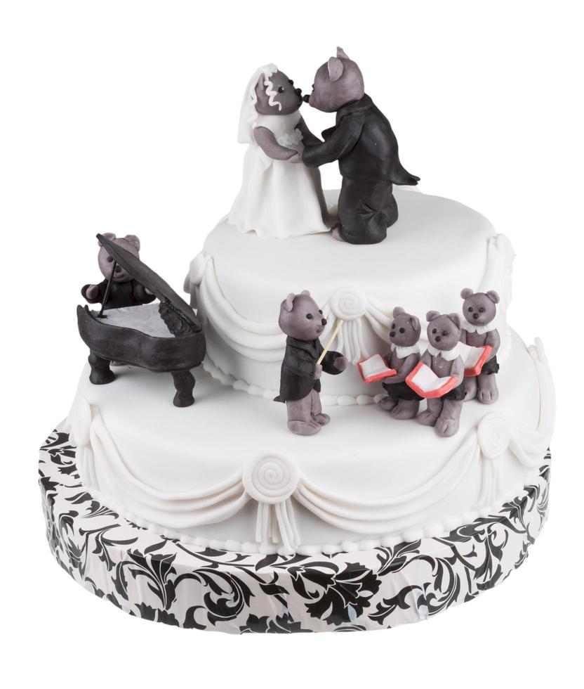 wedding cake on white photo
