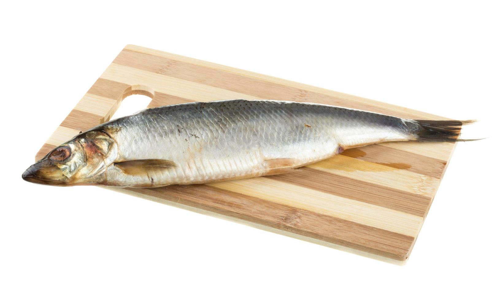 Salted herring on white photo