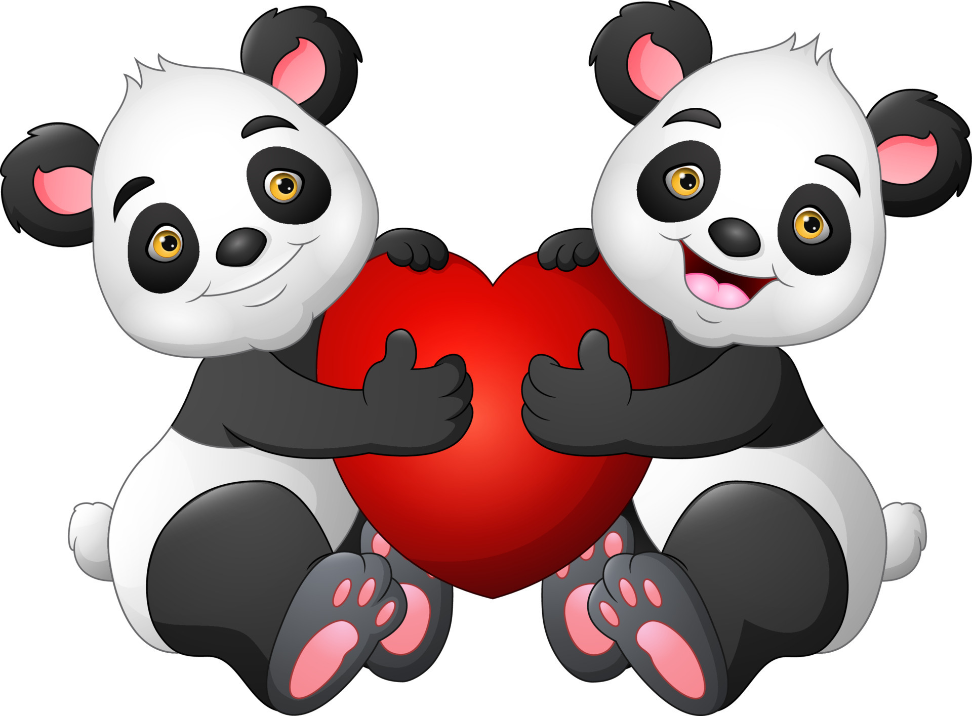 Cartoon couple panda with a red heart 12882752 Vector Art at Vecteezy Cartoon couple panda with a red heart 12882752 Vector Art at Vecteezy