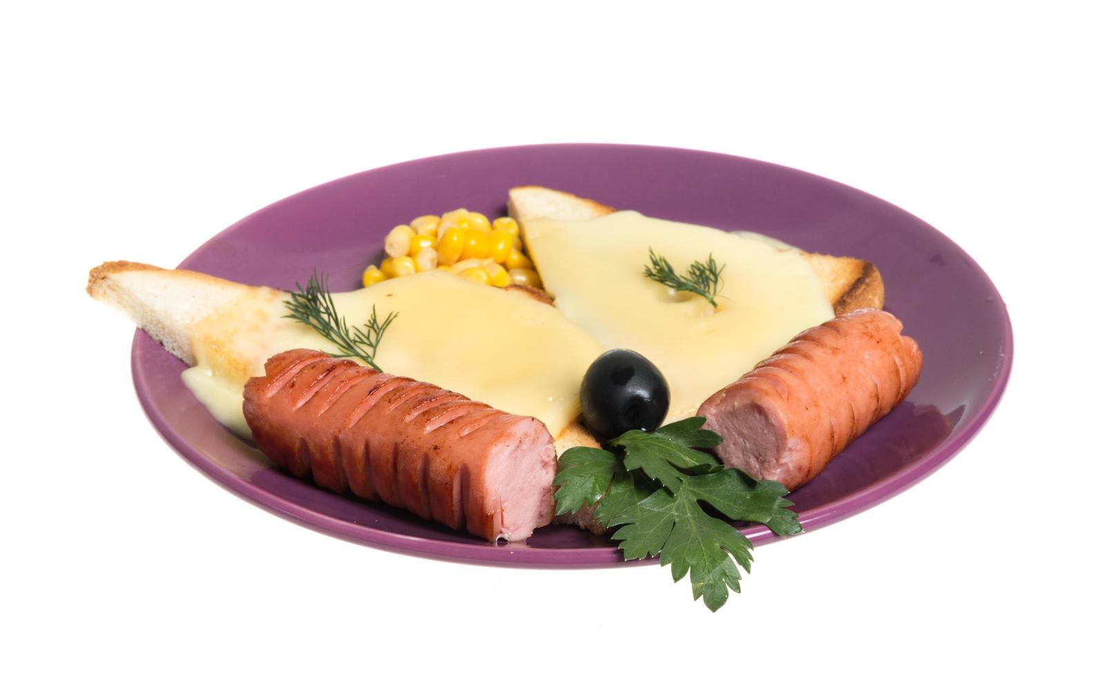sausages on white photo